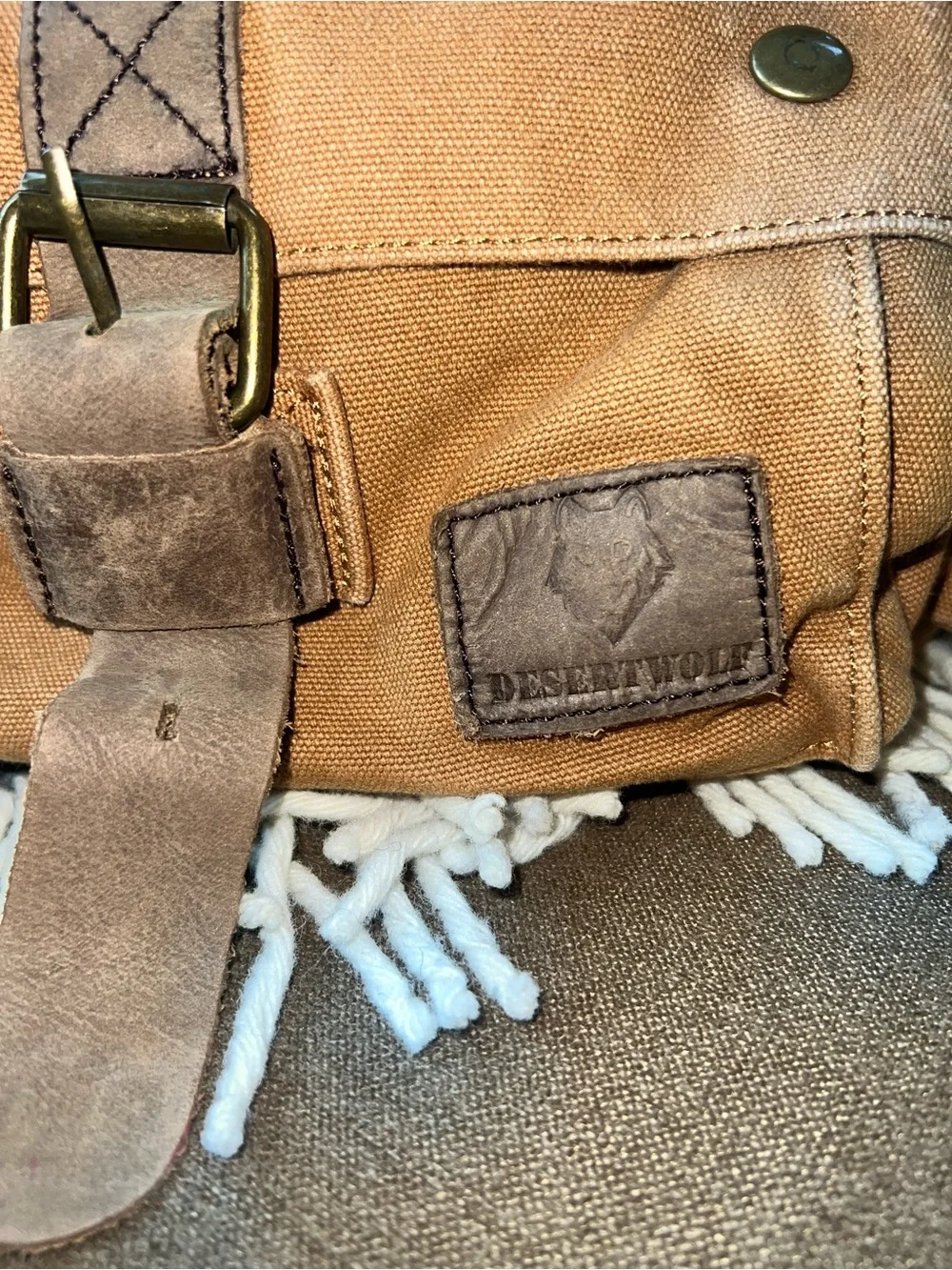 Vintage desertwolf Canvas Backpack in Tan - Casual Men’s Daypack